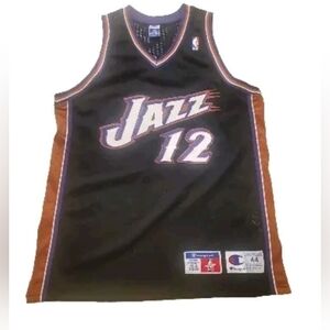 Vintage Champion John Stockton Authentic 2000 Utah Jazz Sewn Road Jersey Size 44